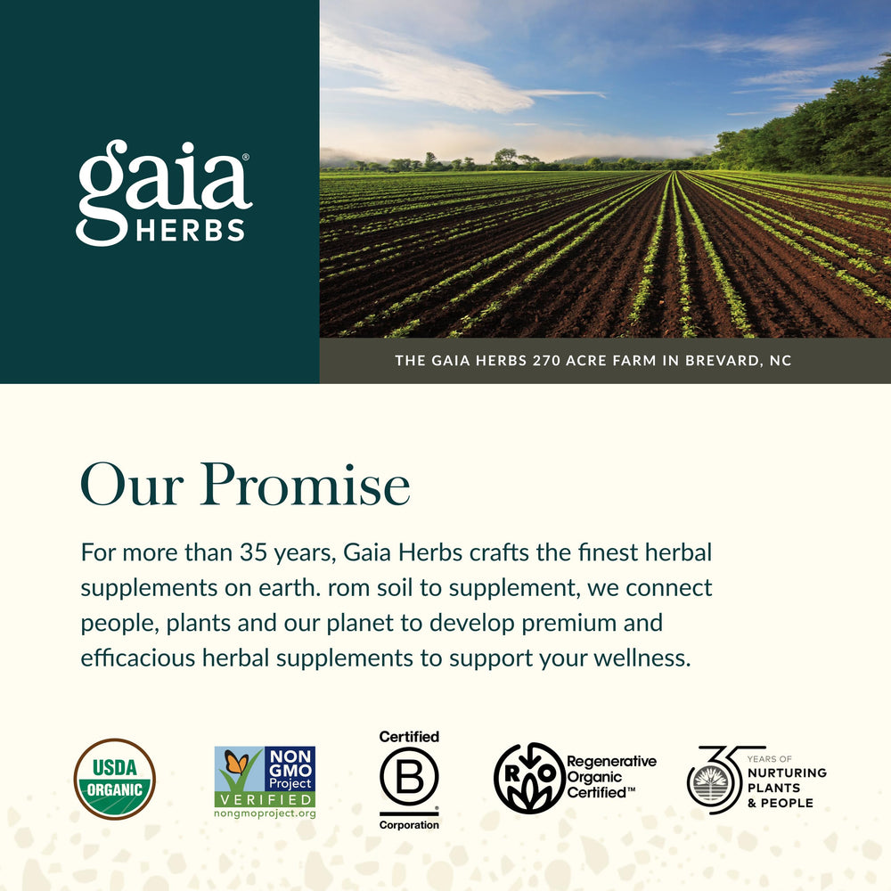 Seed-to-shelf commitment by Gaia Herbs for quality