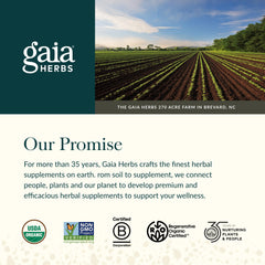Seed-to-shelf commitment by Gaia Herbs for quality