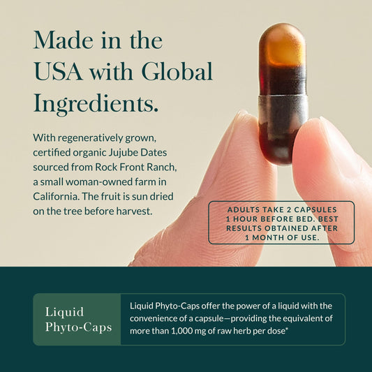 Gaia SleepThru bottle label back view with product details