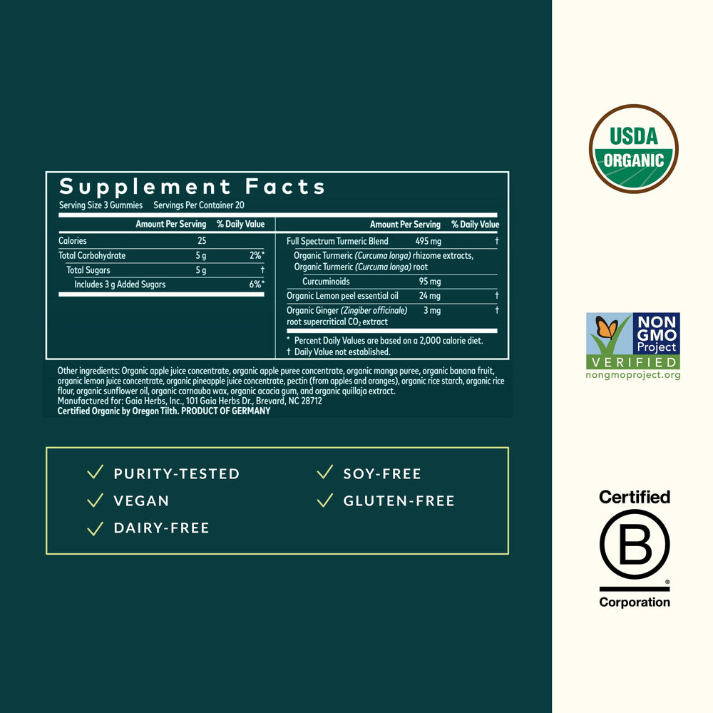 Gaia Turmeric Supreme Extra Strength Gummies packaging