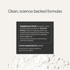 Vitamin C and collagen supplement label details