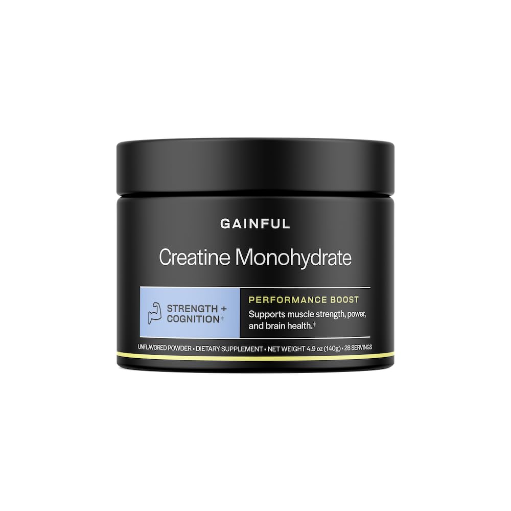 Gainful Creatine Powder container with scoop
