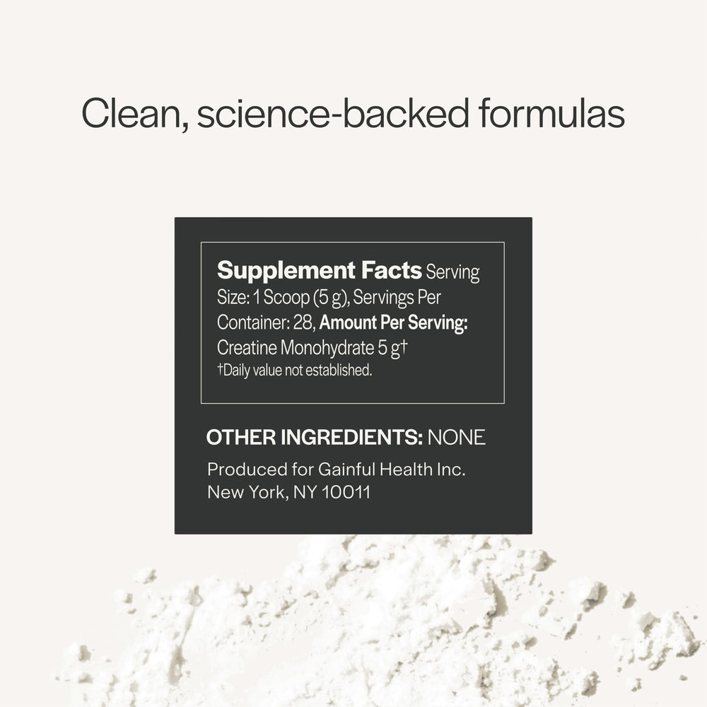 Unflavored Creatine Monohydrate powder being mixed into a beverage