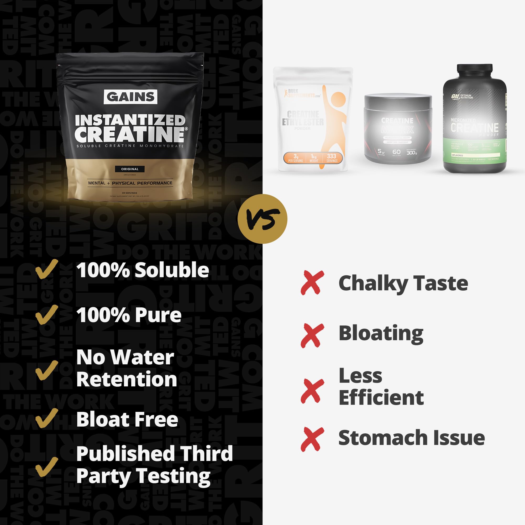 Gains in Bulk creatine scoop measuring aid for precise servings