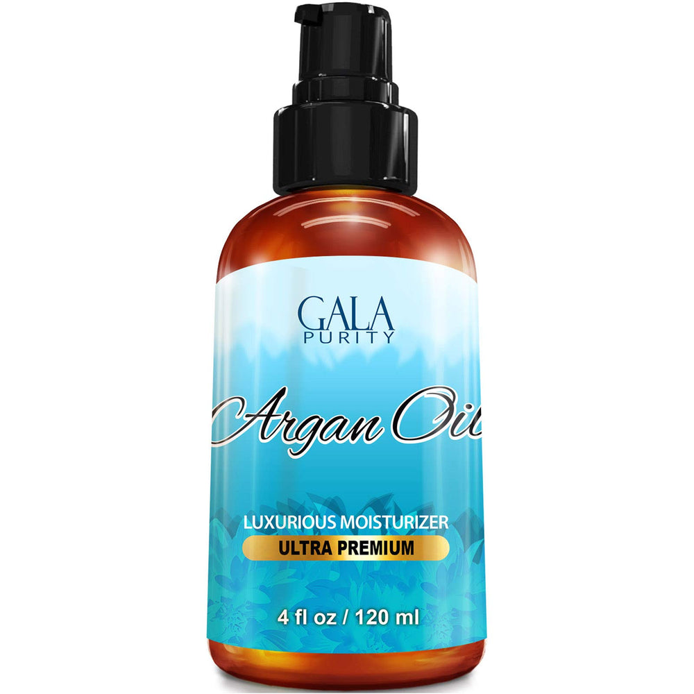 Gala Purity argan oil bottle for skin hydration and hair nourishment.