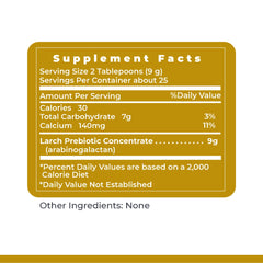 Galactan product label showing nutrition facts