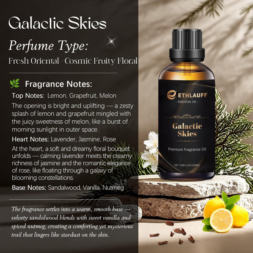 Galactic Skies fragrance oil label close-up