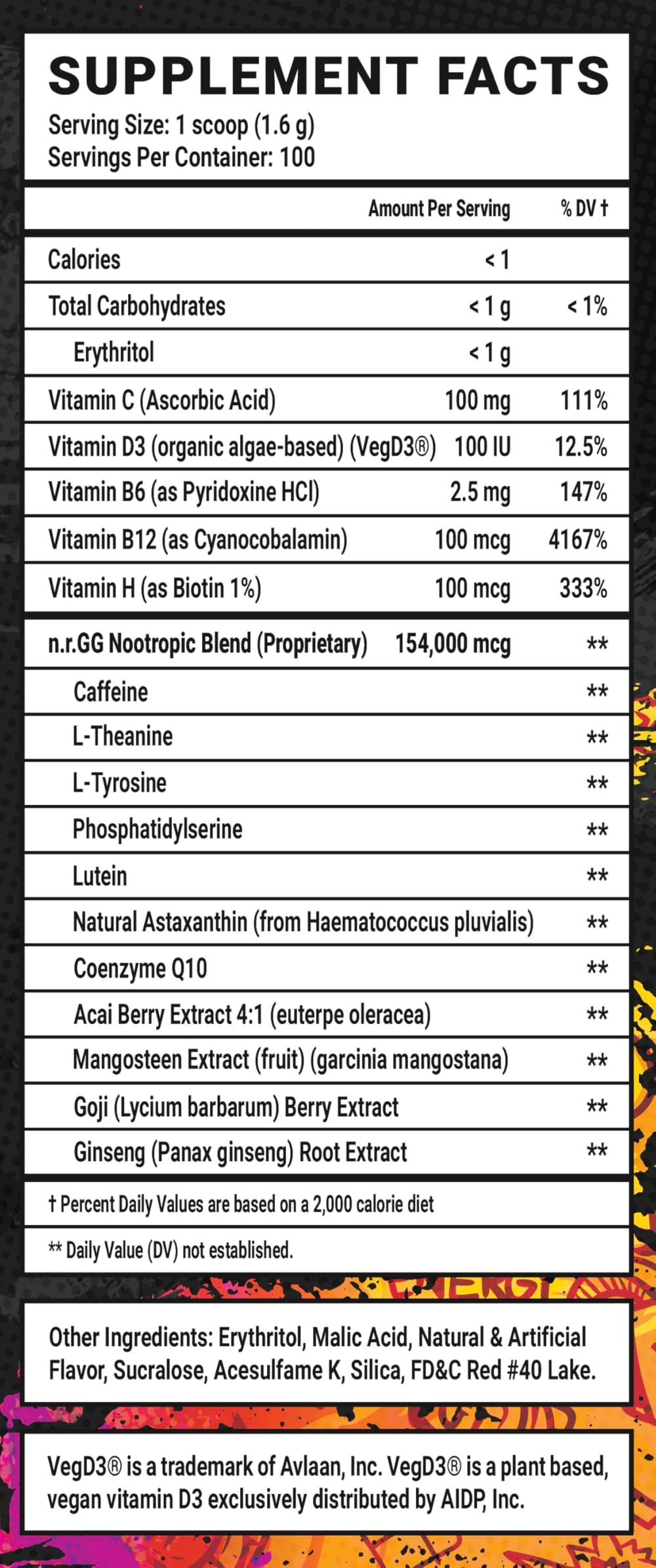 Gamer Supps GG Energy Dragonfruit Punch – 100 Servings, Keto & Sugar F ...