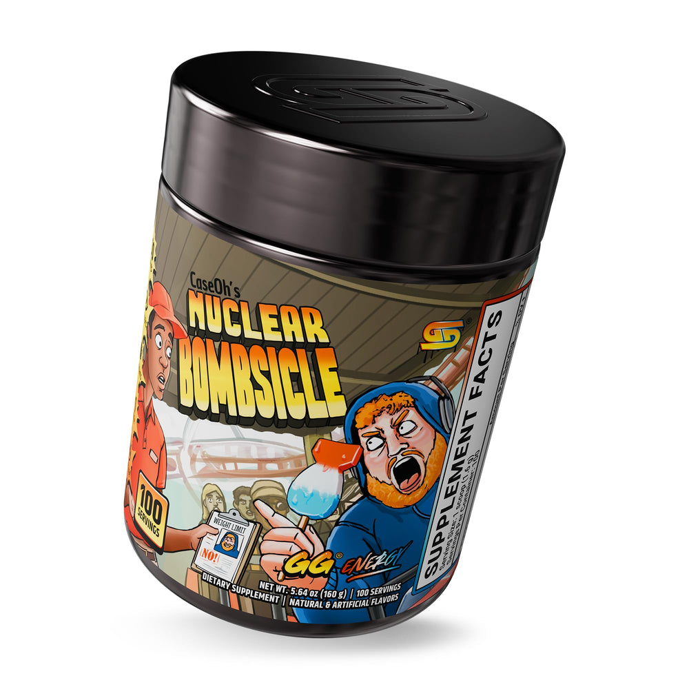 Prepared Nuclear Bombsicle drink from Gamer Supps GG Energy for focused play