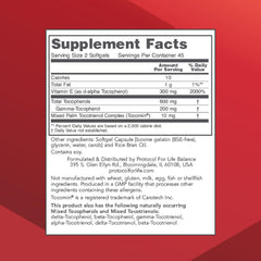 Vitamin E 300 mg gamma E tocotrienols and tocopherols label