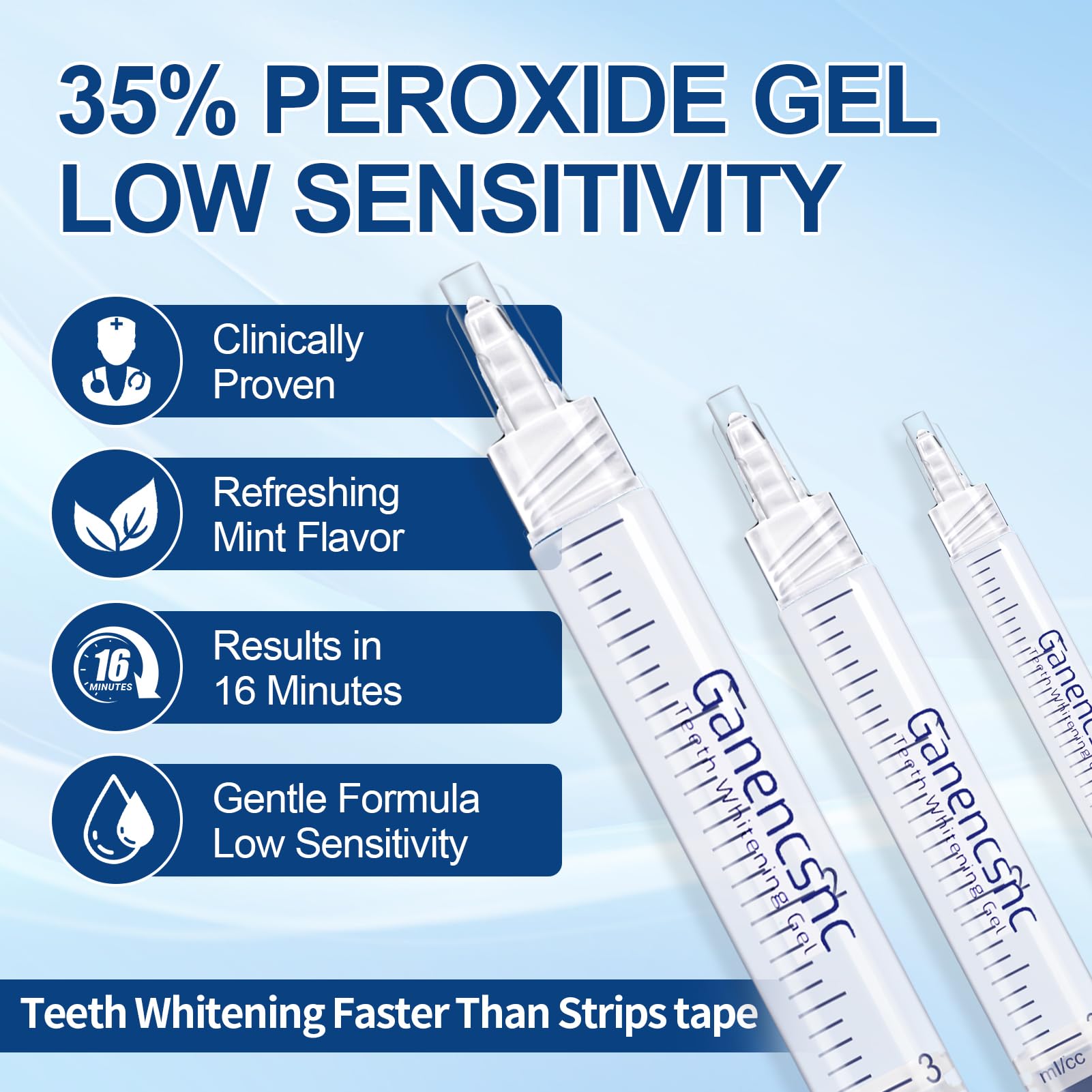 Whitening gel tubes for 30 treatments, approx. 1 ml each