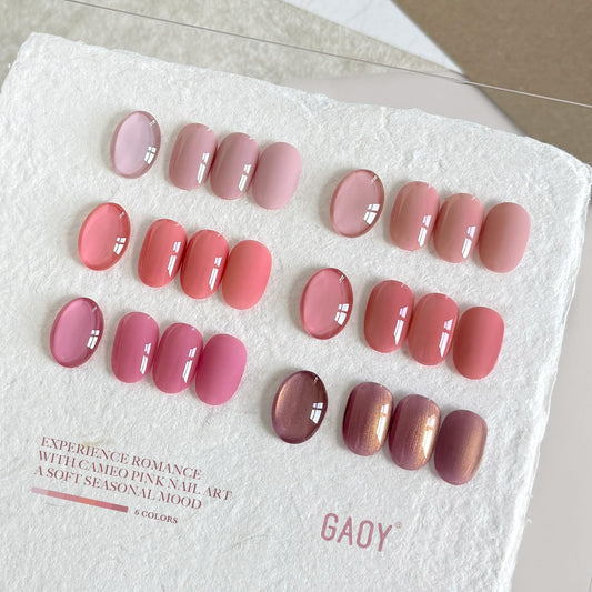 GAOY Cameo Pink six-color gel set for versatile DIY manicures.