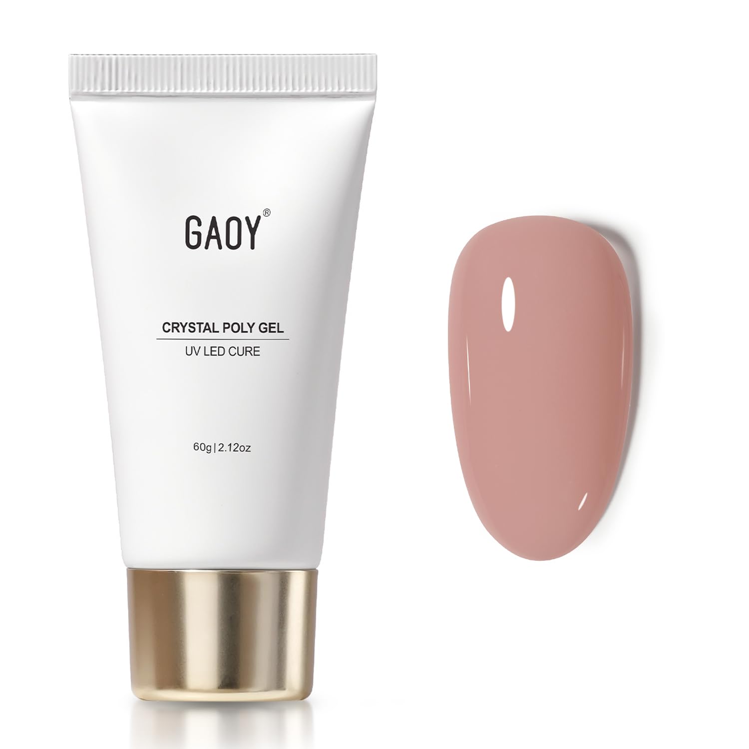 GAOY Crystal Poly Gel 60g tube closeup for precise at-home nail extensions.