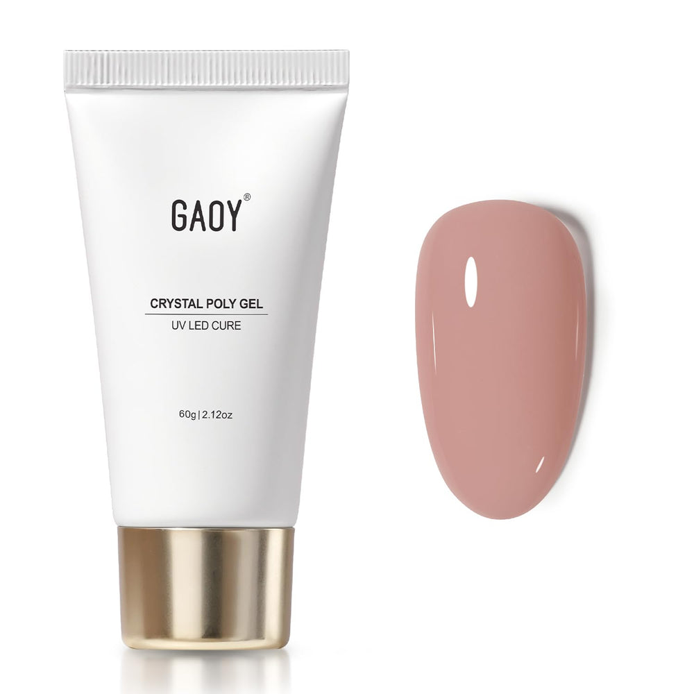 GAOY Crystal Poly Gel 60g tube closeup for precise at-home nail extensions.