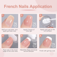 GAOY French Manicure Kit white gel polish for classic tip contrast and brightness.