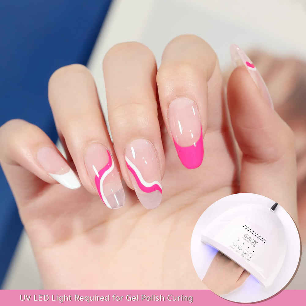GAOY gel nail polish art liner in silver for reflective accents and patterns.
