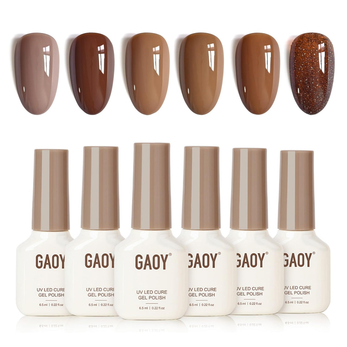 GAOY Hazelnut shade gel nail polish for home manicures with glossy finish