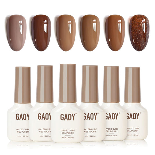 GAOY Hazelnut shade gel nail polish for home manicures with glossy finish