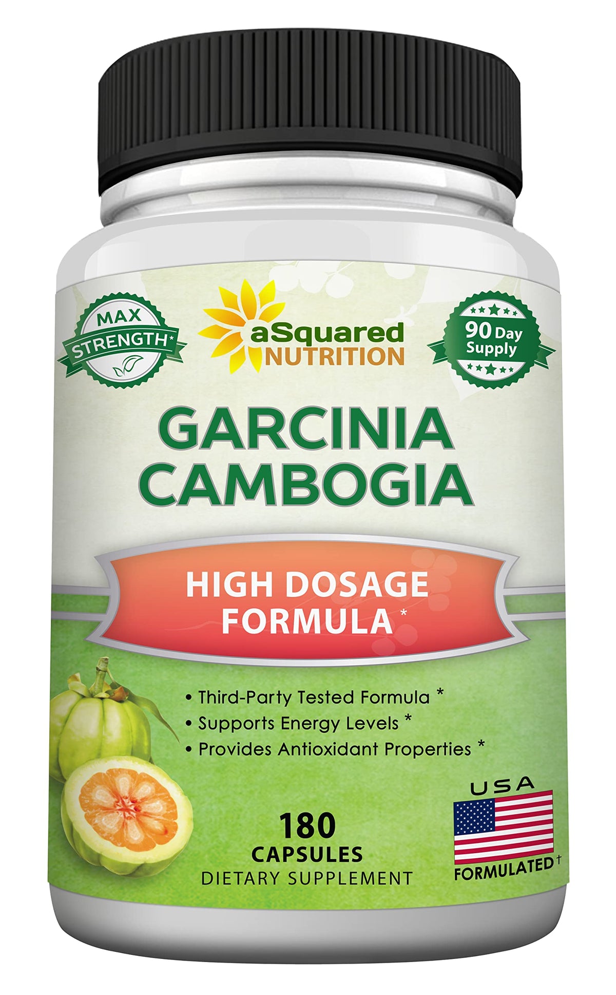 Garcinia Cambogia 1600mg per serving bottle with 180 capsules