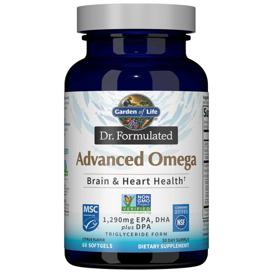 Garden of Life Dr Formulated Omega Fish Oil Lemon bottle front label