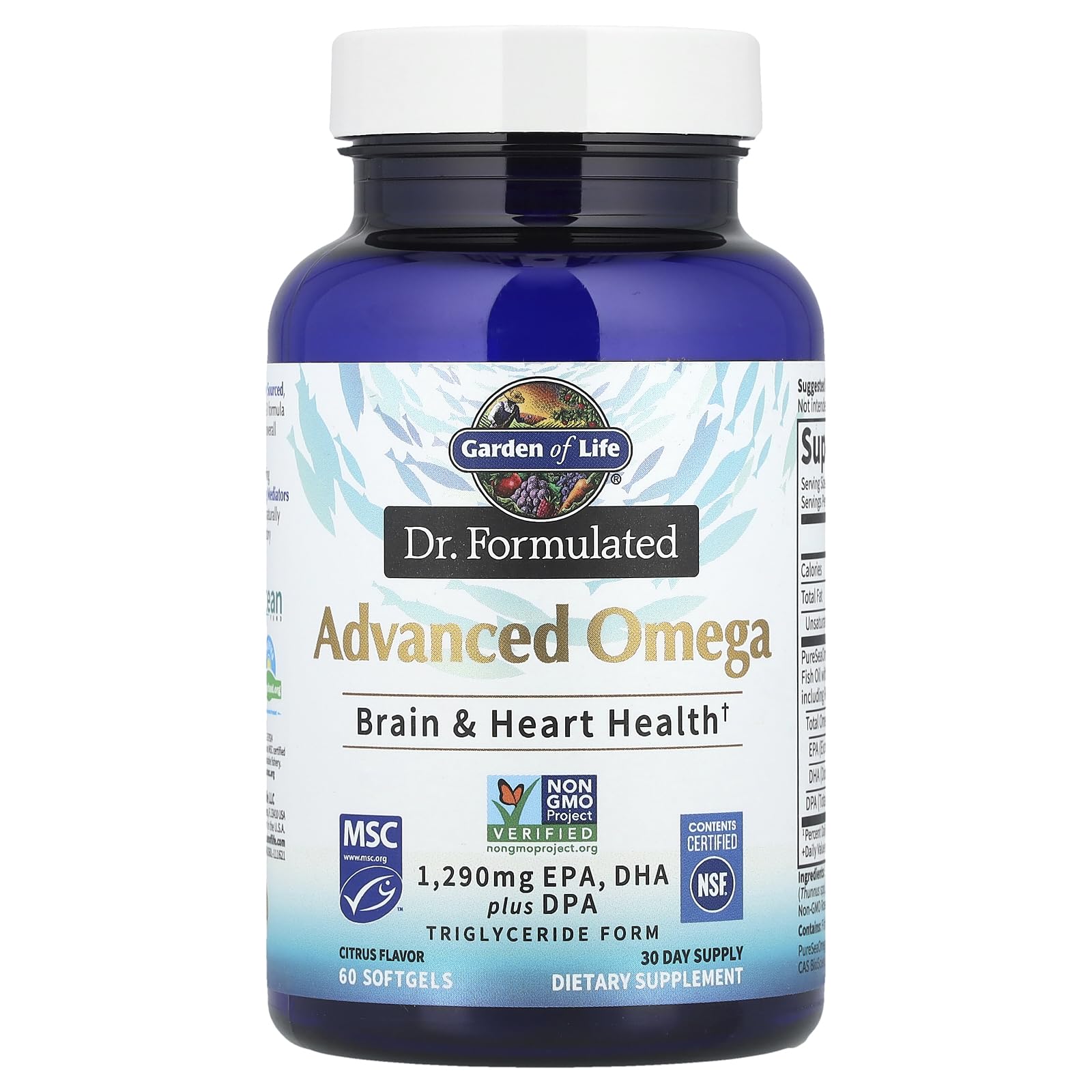 Lemon flavored softgels in bottle