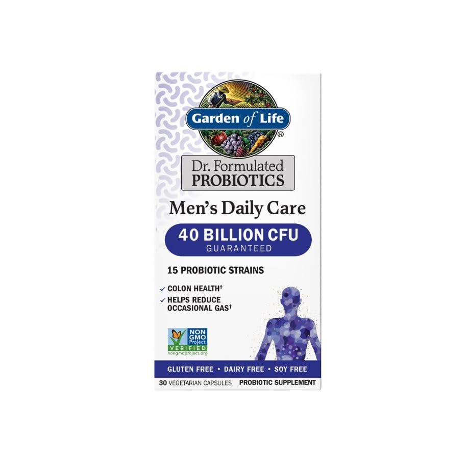 Garden of Life Dr. Formulated Probiotics Men's Daily Care bottle with 40B CFU label