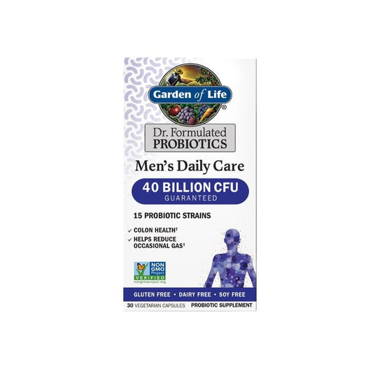 Garden of Life Dr. Formulated Probiotics Men's Daily Care bottle with 40B CFU label