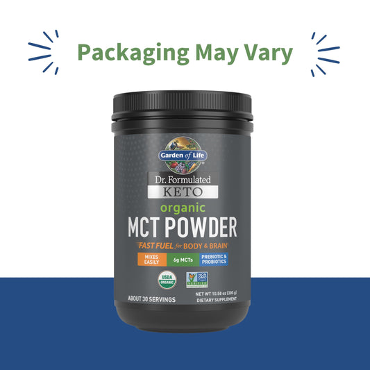 MCT powder being scooped into a cup