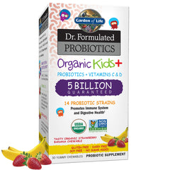 Bottle of Garden of Life Kids Probiotics Strawberry Banana 30 chewables