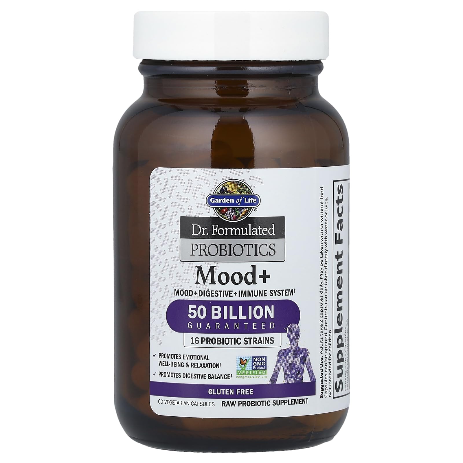 Label highlighting 50 Billion CFU and 16 probiotic strains