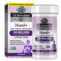 Garden of Life Mood+ Probiotics bottle and capsules