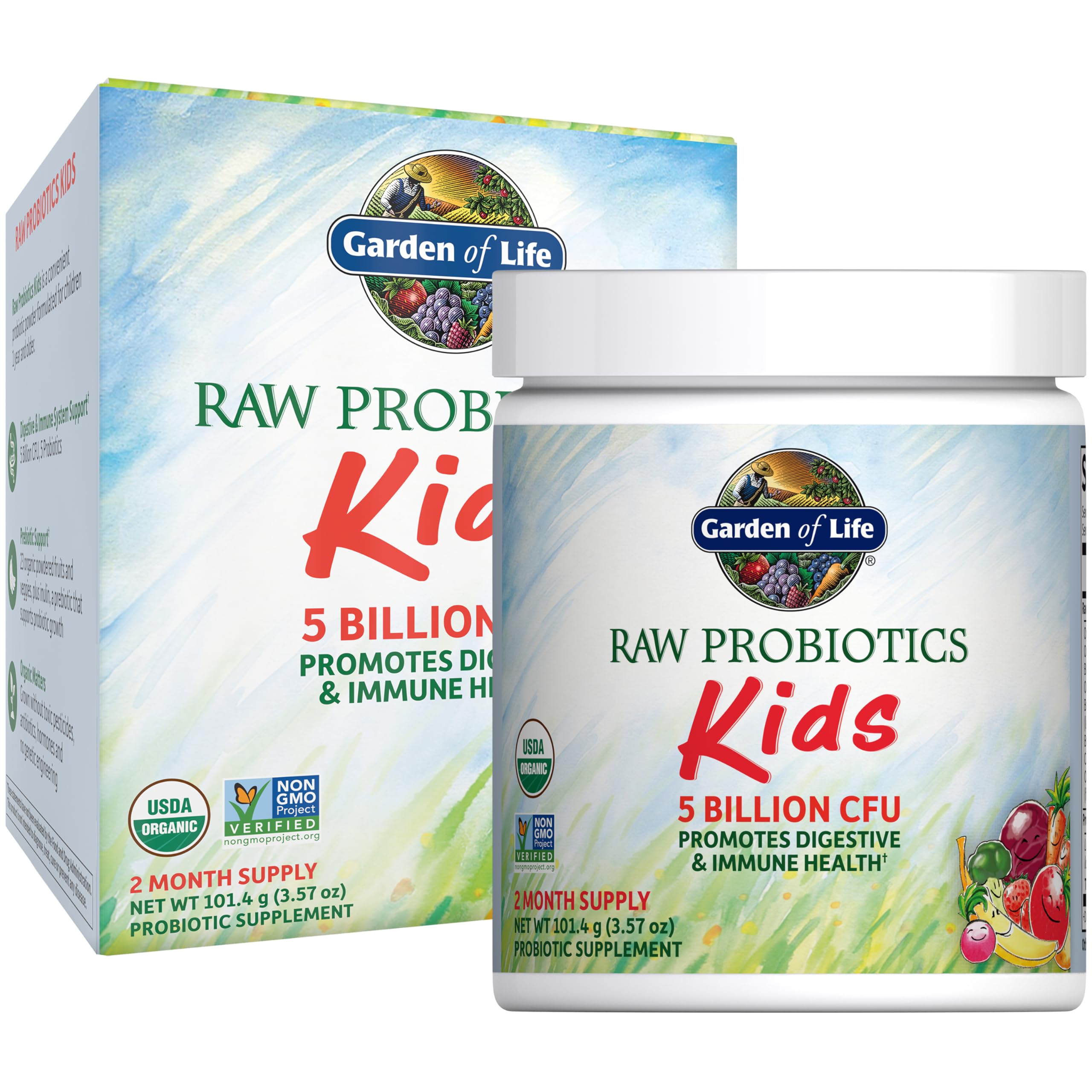 Bottle of Garden of Life Organic Raw Probiotics for Kids