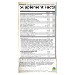Close-up of nutrition facts and organic certifications