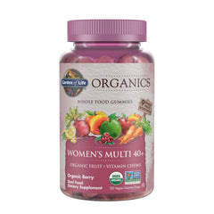 Bottle of Garden of Life Organics Women 40+ Gummies Berry flavor