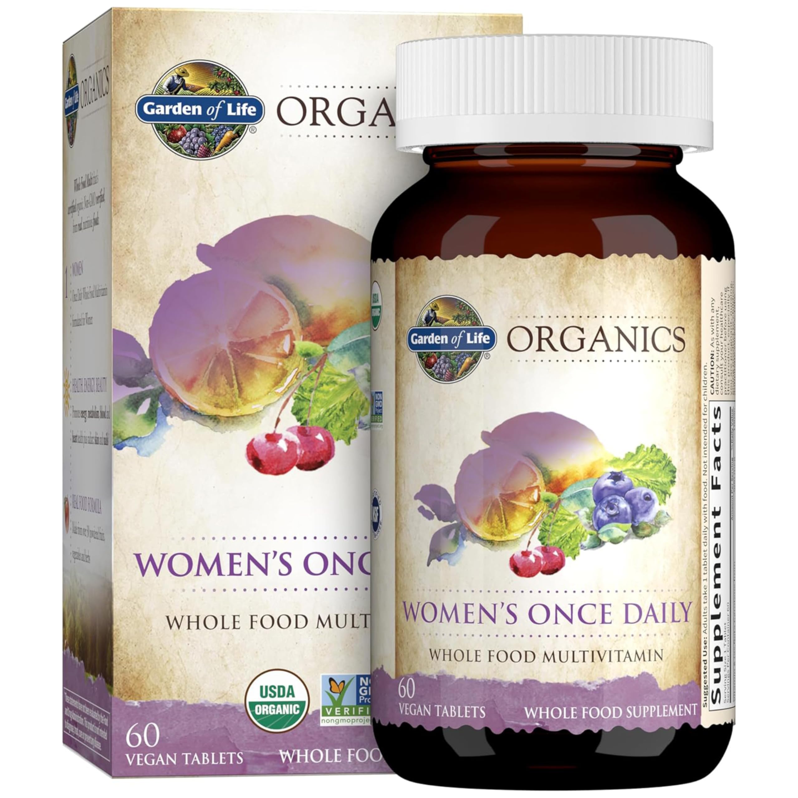 Garden of Life Organics Women’s Multivitamin bottle with 60 tablets