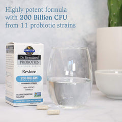 Garden of Life plant-based probiotic ingredients image highlights diverse strains.