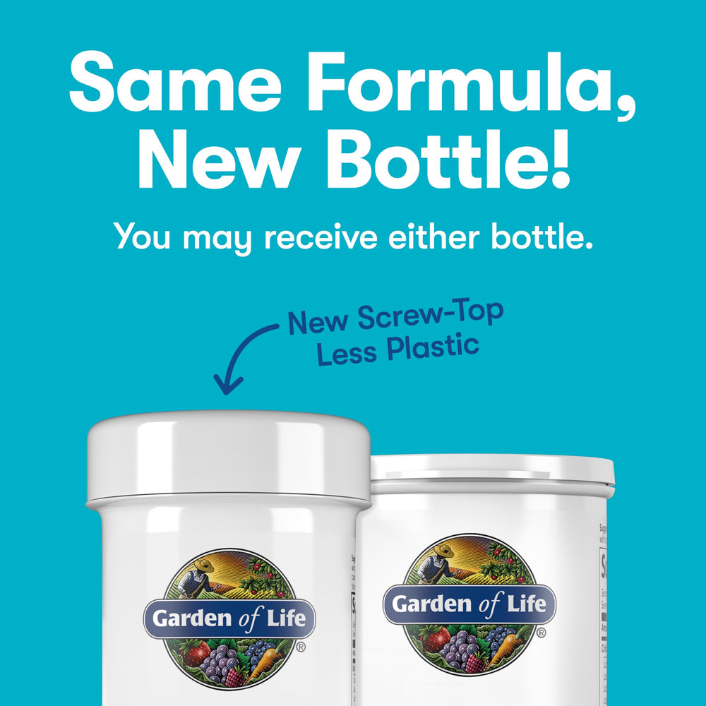 Garden of Life Platinum Restore capsules closeup highlighting vegan and non-GMO formulation.