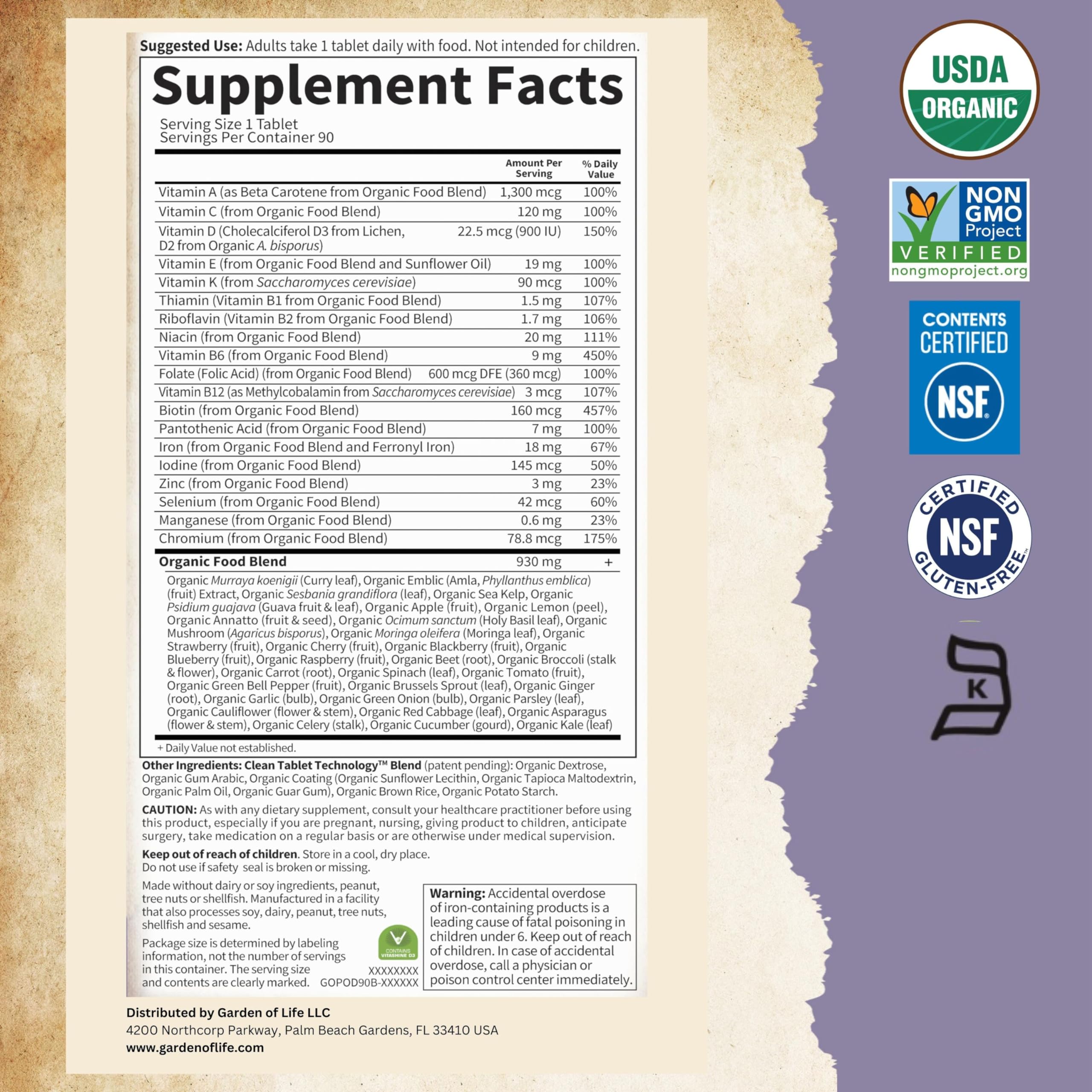 Certifications: USDA Organic, Non-GMO Project Verified, Vegan, Gluten-Free