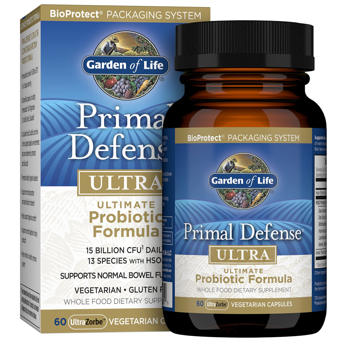 Garden of Life Primal Defense Ultra bottle with 60 capsules