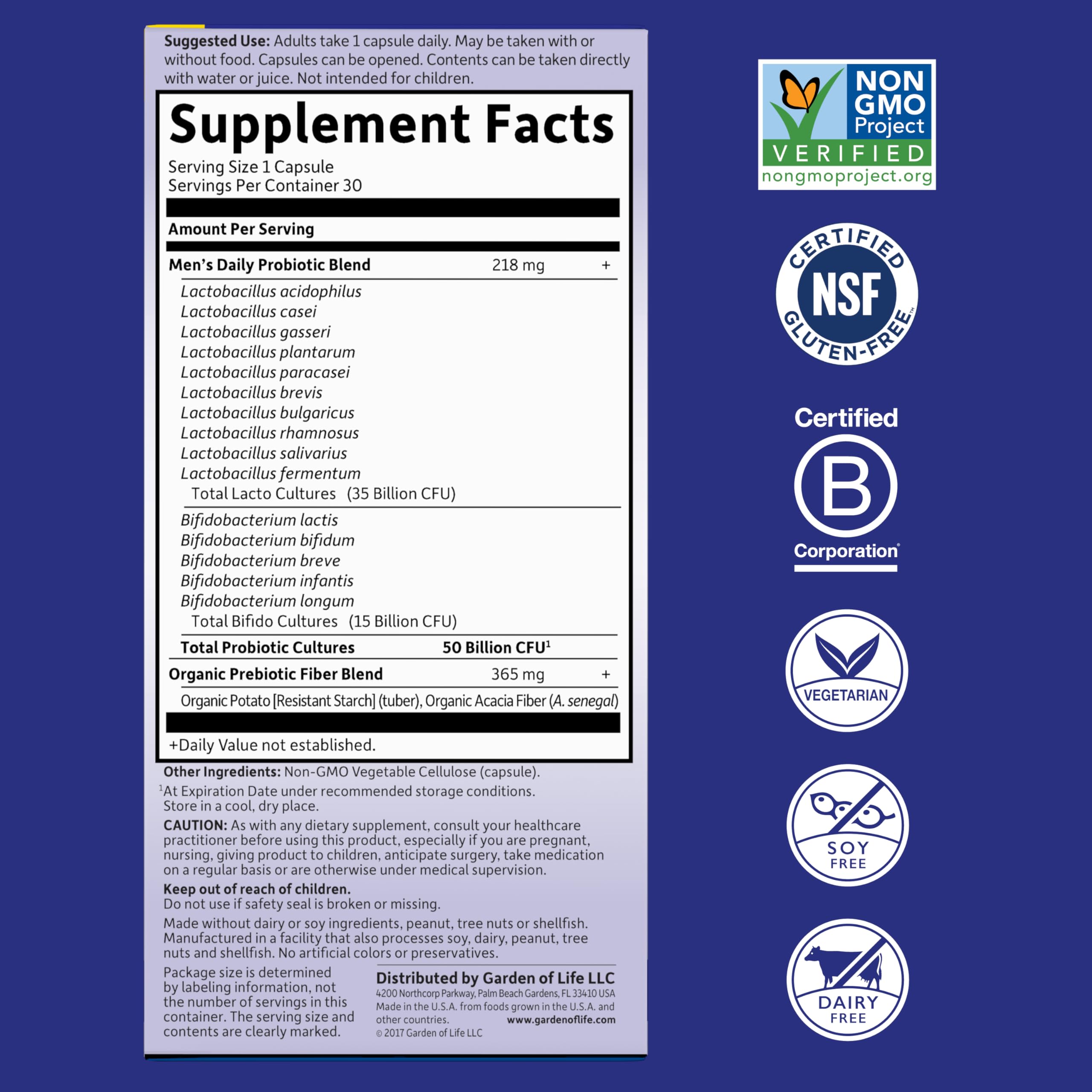 Non-GMO and gluten-free certification icons on the label