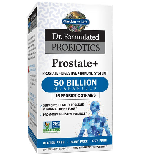 Garden of Life Probiotics Prostate+ bottle label
