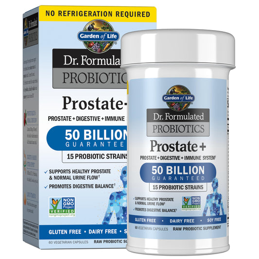 Garden of Life Prostate+ bottle with 60 vegetarian capsules