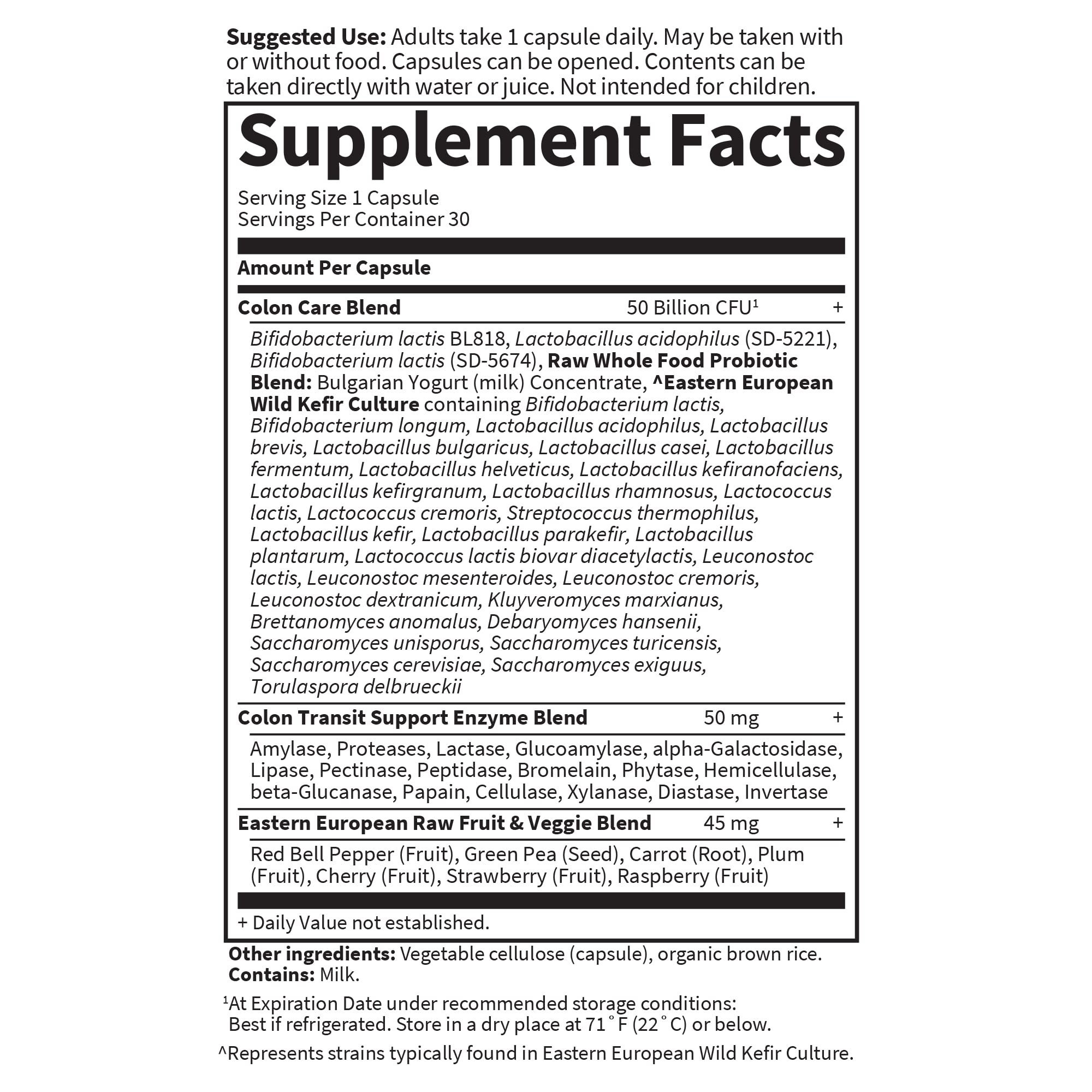 Raw fruits and vegetables blend included in Colon Care