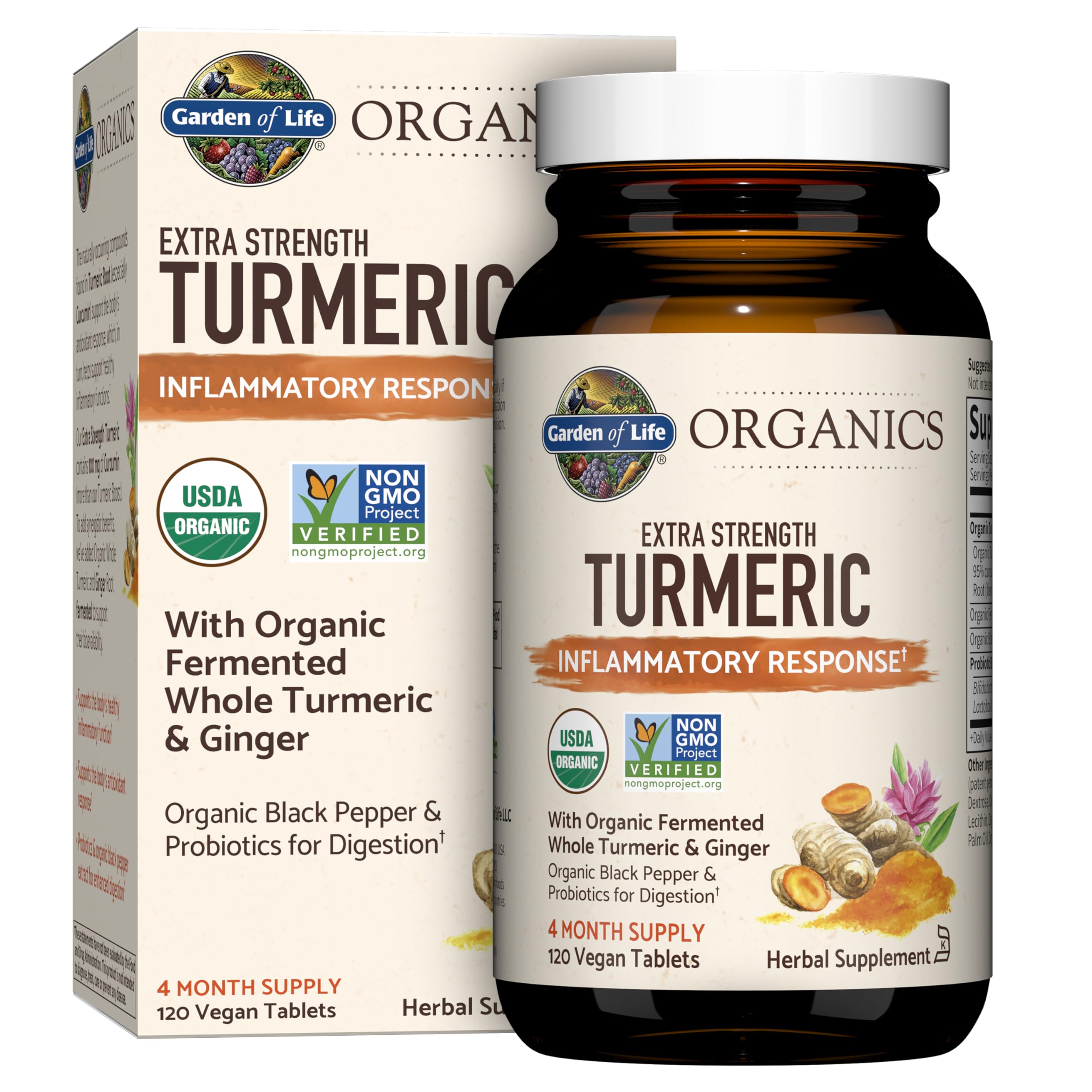 Garden of Life Turmeric Extra Strength bottle with label