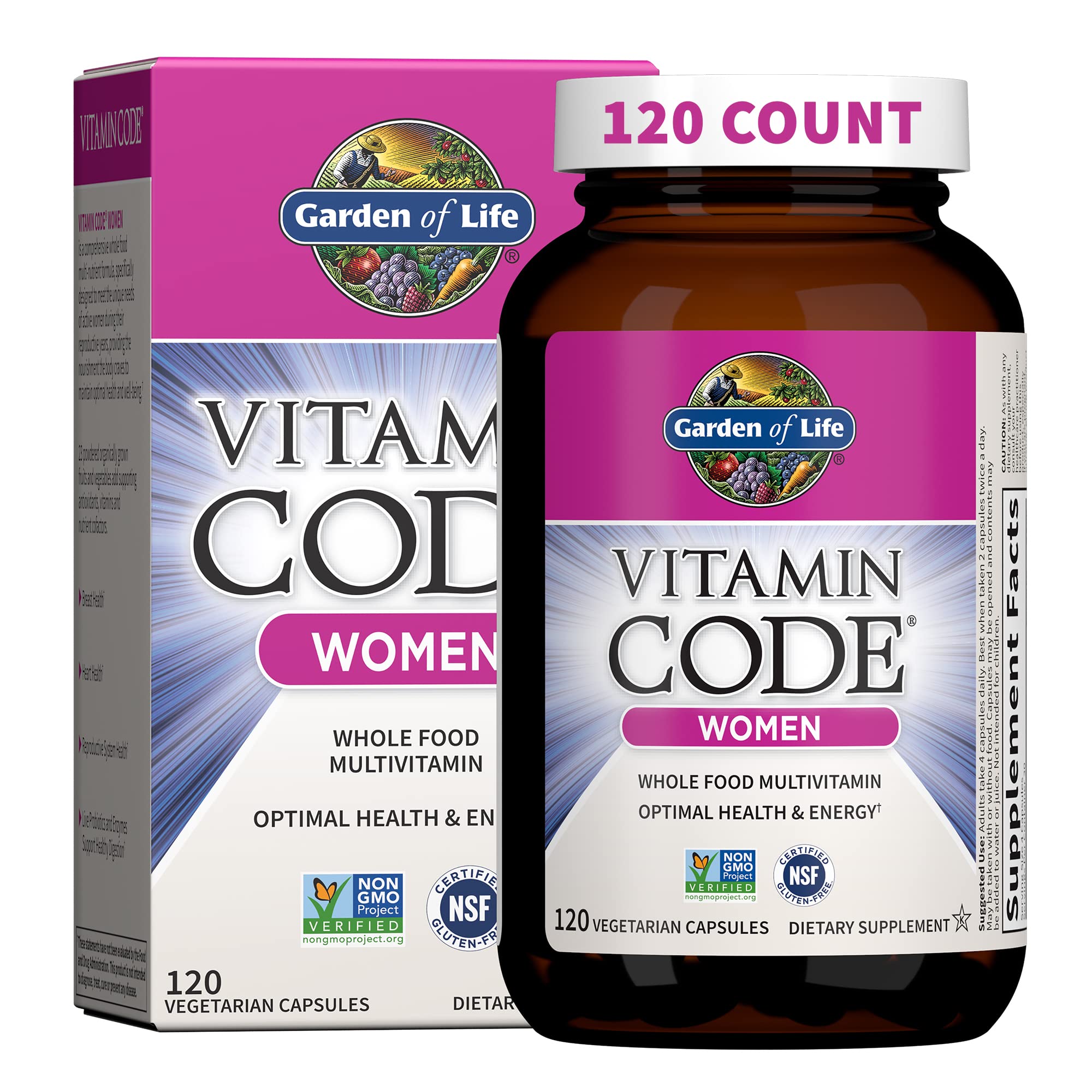 Hero image: Garden of Life Vitamin Code Women 120 vegetarian capsules