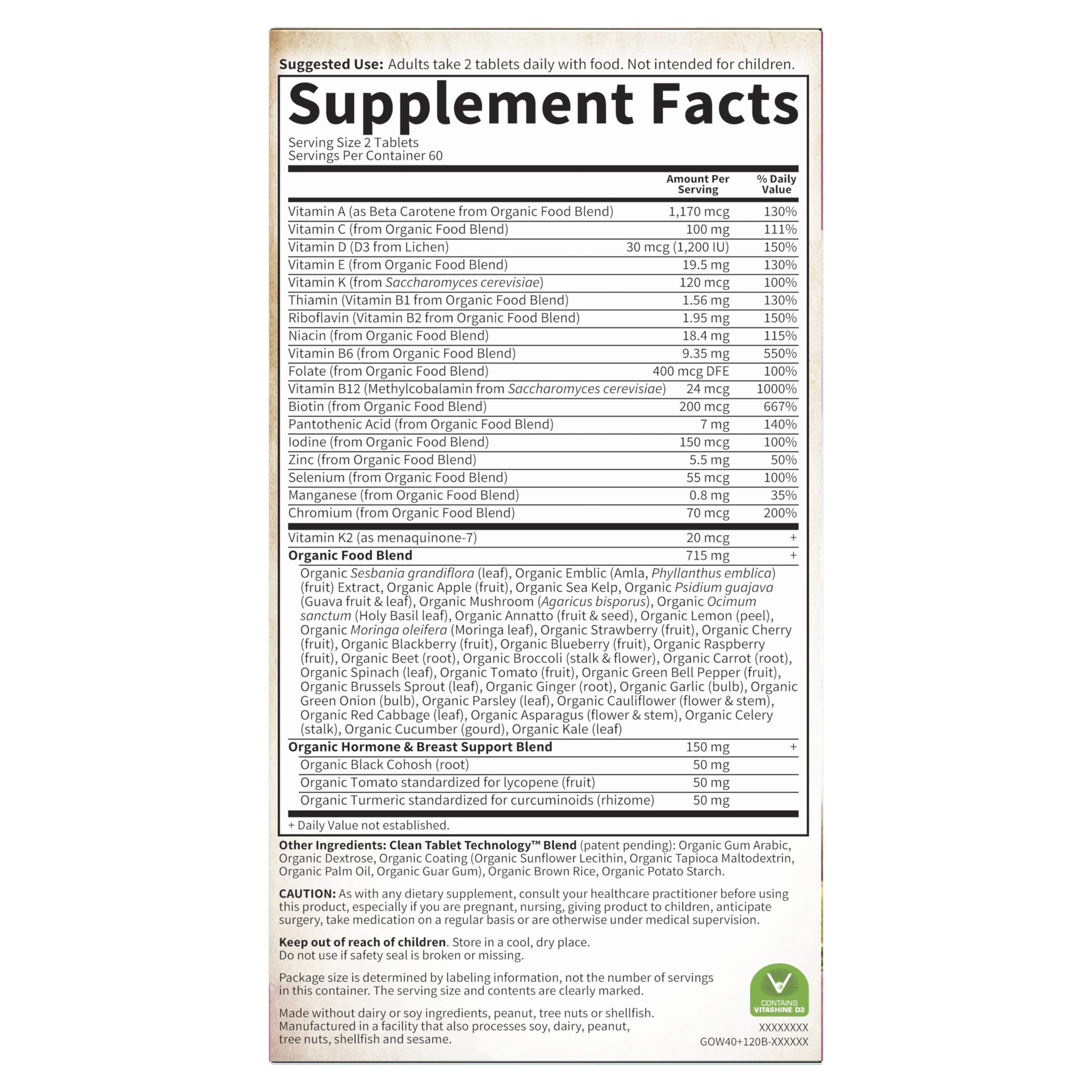 Garden of Life Women 40 Plus taken with meals for easy daily routine.