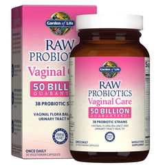 Product bottle of Garden of Life Women's Vaginal Care probiotic with acidophilus