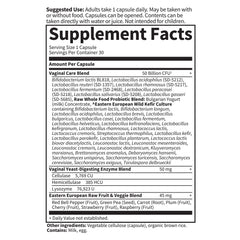 Usage directions for Garden of Life Women's Vaginal Care probiotic