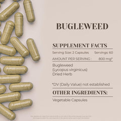 Raw dried Bugleweed herb (Lycopus virginicus) used in the supplement