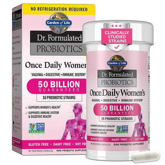 Bottle of Garden of Life Once Daily Women Probiotics with 50B CFU and 16 strains